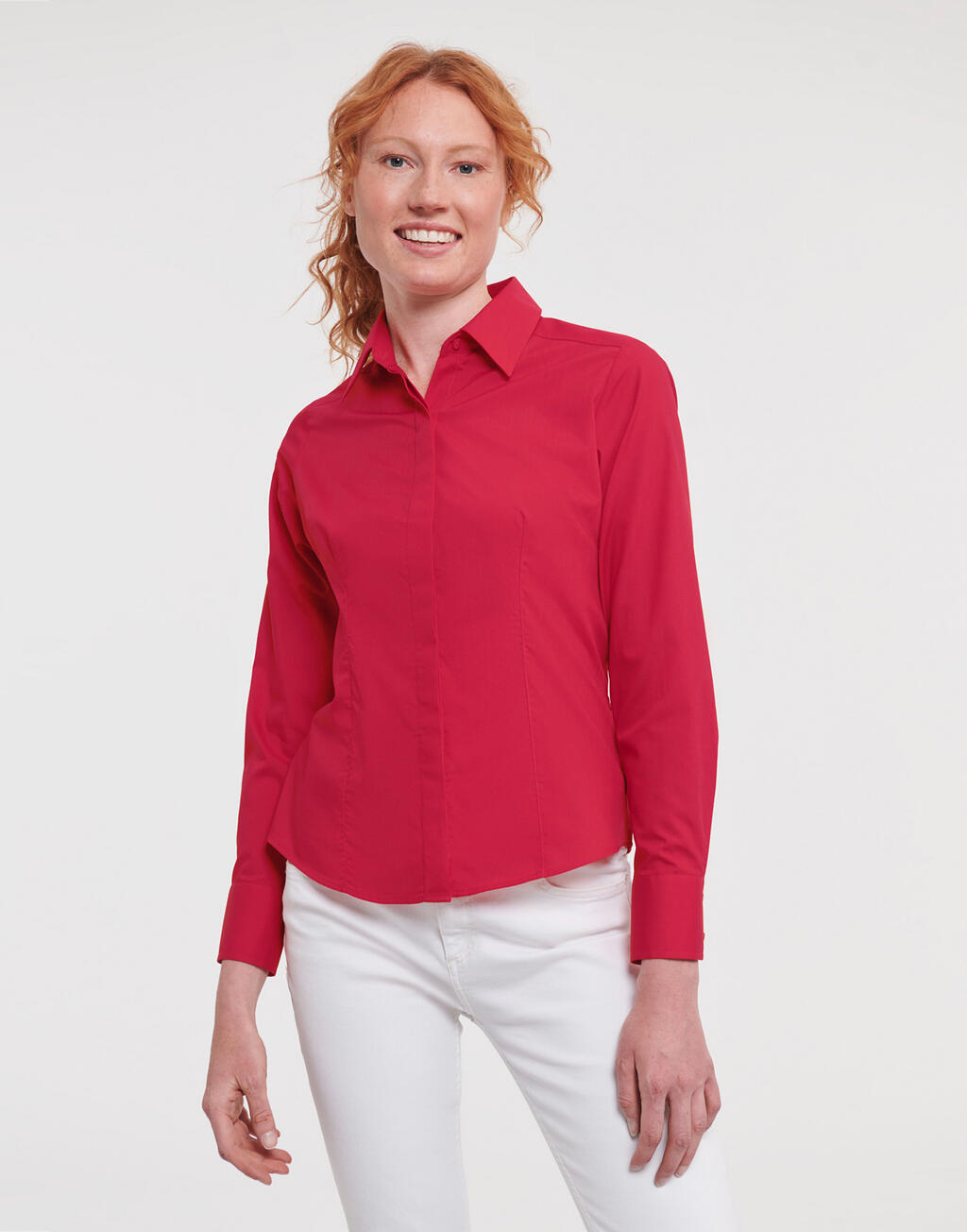 Russell Collection Ladies' LS Fitted Poplin Shirt